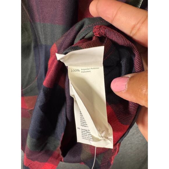 Cupshe Dress Women M Red Plaid Lady Leisure Cotton Rolled Sleeves Mini Summer - Picture 3 of 7